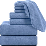 8 Piece Bath Towel Set -2 Bath Sheet, 2 Hand Towels, 4 Washcloths