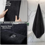 8 Piece Bathroom Towel Set Black |2 Oversized Large Bath Towels Sheet,2 Hand Towels and 4 Washcloths| 600GSM Ultra Soft Luxury Premium Towel Set Highly Absorbent Quick Dry Hotel Towel Collection