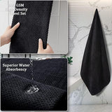 8 Piece Bathroom Towel Set Black |2 Oversized Large Bath Towels Sheet,2 Hand Towels and 4 Washcloths| 600GSM Ultra Soft Luxury Premium Towel Set Highly Absorbent Quick Dry Hotel Towel Collection