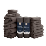 Jessy Home 18 Piece Light Purple Towel Set Include 4 Bath Towels,4 Hand Towels,4 Fingertip Towels,4 Washcloths,2 Rolls Cleaning Towels,Soft Microfiber Highly Absorbent Towel Set for Bathroom
