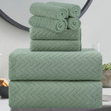8 Piece Leave Bath Towel Set
