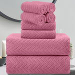 8 Piece Leave Bath Towel Set