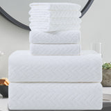 8 Piece Leave Bath Towel Set