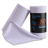 Jessy Home 80 Pack Textured Microfiber Clean Cloth Roll,Tear Away 12"x12" Reusable paper towel Lint Free Rags & Durable Dish Cloth, Ultra Absorbent Shop Towels for Kitchen,Car,Window