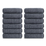 Green Essen 12-Pack Washcloths Set, 13"x13" Luxurious Dish Towels Ultra Soft Face Towels Quick Dry Kitchen Towel Bundle Absorbent Wash Cloths