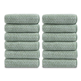 Green Essen 12-Pack Washcloths Set, 13"x13" Luxurious Dish Towels Ultra Soft Face Towels Quick Dry Kitchen Towel Bundle Absorbent Wash Cloths
