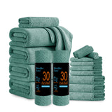 Jessy Home 18 Piece Light Purple Towel Set Include 4 Bath Towels,4 Hand Towels,4 Fingertip Towels,4 Washcloths,2 Rolls Cleaning Towels,Soft Microfiber Highly Absorbent Towel Set for Bathroom