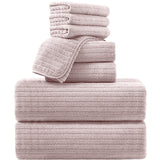 Covina 8 Piece Bath Towel Set Microfiber Bathroom Towel Set Ultra Soft Plush Oversized Towels Adult Luxury Bath Sheet