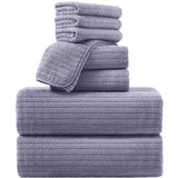 Covina 8 Piece Bath Towel Set Microfiber Bathroom Towel Set Ultra Soft Plush Oversized Towels Adult Luxury Bath Sheet