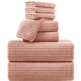Covina 8 Piece Bath Towel Set Microfiber Bathroom Towel Set Ultra Soft Plush Oversized Towels Adult Luxury Bath Sheet