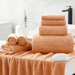 Kebury 8 Piece Bath Towel Set, 2 Oversize Bath Towels, 2 Hand Towels, 4 Washclothes, Ultra Soft Towel Quick Dry Highly Absorbent Shower Bathroom Towels Family Hotel Towels Set Collection