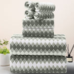 8 Pcs Lattice Microfiber Bath Towel Set