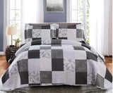 Plaid Patchwork Quilts Set Twin/Queen/King Size Bedspread Soft Microfiber Coverlet