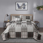 Plaid Patchwork Quilts Set Twin/Queen/King Size Bedspread Soft Microfiber Coverlet