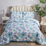 Ocean Quilts Set Twin/Queen/King Size Bedspread Soft Microfiber Coverlet