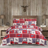 Bear Deer Quilts Set Twin/Queen/King Size Bedspread Soft Microfiber Coverlet
