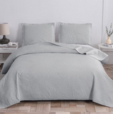 Jessy Home Solid Color Bed Quilt Set Microfiber Bedspread Coverlet
