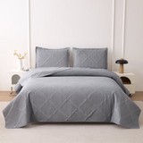 Jessy Home Solid Color Bed Quilt Set Microfiber Bedspread Coverlet