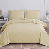 Jessy Home Solid Color Bed Quilt Set Microfiber Bedspread Coverlet