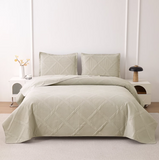 Jessy Home Solid Color Bed Quilt Set Microfiber Bedspread Coverlet