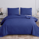 Jessy Home Solid Color Bed Quilt Set Microfiber Bedspread Coverlet