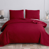 Jessy Home Solid Color Bed Quilt Set Microfiber Bedspread Coverlet