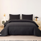 Jessy Home Solid Color Bed Quilt Set Microfiber Bedspread Coverlet