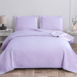 Jessy Home Solid Color Bed Quilt Set Microfiber Bedspread Coverlet