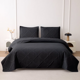 Jessy Home Solid Color Bed Quilt Set Microfiber Bedspread Coverlet