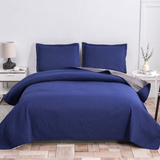Jessy Home Solid Color Bed Quilt Set Microfiber Bedspread Coverlet