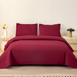 Jessy Home Solid Color Bed Quilt Set Microfiber Bedspread Coverlet
