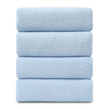 Covina Home 4 Pcs Bath Towel Set Light Green Microfiber Bathroom Towel Set Ultra Soft Plush Oversized Towels Adult Luxury Bath Sheet
