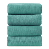 Covina Home 4 Pcs Bath Towel Set Light Green Microfiber Bathroom Towel Set Ultra Soft Plush Oversized Towels Adult Luxury Bath Sheet