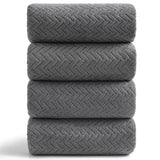 Covina Home 4-Pack Bath Towel Set, Oversized Ultra Soft Microfiber Bathroom Towel Set Adult Luxury Lightweight Cozy Collection