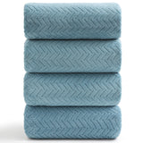 Covina Home 4-Pack Bath Towel Set, Oversized Ultra Soft Microfiber Bathroom Towel Set Adult Luxury Lightweight Cozy Collection