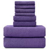 Covina Home 8 Pcs Bath Towel Set Microfiber Bathroom Towel Set Ultra Soft Plush Oversized Towels Adult Luxury Bath Sheet