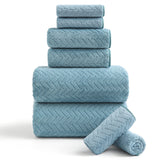 Covina Home 8-Pack Bath Towel Set, Oversized Ultra Soft Microfiber Bathroom Towel Set Adult Luxury Lightweight Cozy Collection