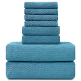Covina Home 8 Pcs Bath Towel Set Microfiber Bathroom Towel Set Ultra Soft Plush Oversized Towels Adult Luxury Bath Sheet