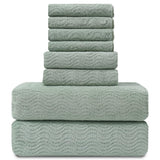 Covina Home 8 Pcs Bath Towel Set Microfiber Bathroom Towel Set Ultra Soft Plush Oversized Towels Adult Luxury Bath Sheet