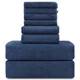 Covina Home 8 Pcs Bath Towel Set Microfiber Bathroom Towel Set Ultra Soft Plush Oversized Towels Adult Luxury Bath Sheet