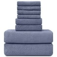 Covina Home 8 Pcs Bath Towel Set Microfiber Bathroom Towel Set Ultra Soft Plush Oversized Towels Adult Luxury Bath Sheet