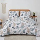 Ocean Quilts Set Twin/Queen/King Size Bedspread Soft Microfiber Coverlet