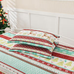Christmas Floral Quilt Set Queen/Full Size Quilts Lightweight Bedspread Coverlet Set