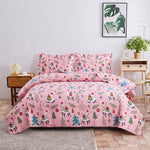 Christmas Quilts Set Twin/Queen/King Size Quilt Microfiber Bedspread Coverlet Set
