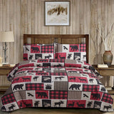 Bear Deer Quilts Set Twin/Queen/King Size Bedspread Soft Microfiber Coverlet