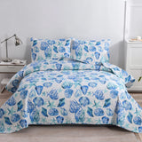Ocean Quilts Set Twin/Queen/King Size Bedspread Soft Microfiber Coverlet