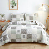 Plaid Patchwork Quilts Set Twin/Queen/King Size Bedspread Soft Microfiber Coverlet