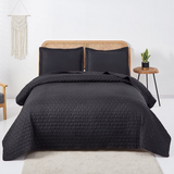 Jessy Home Solid Color Bed Quilt Set Microfiber Bedspread Coverlet
