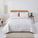 Jessy Home Solid Color Bed Quilt Set Microfiber Bedspread Coverlet