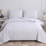 Jessy Home Solid Color Bed Quilt Set Microfiber Bedspread Coverlet